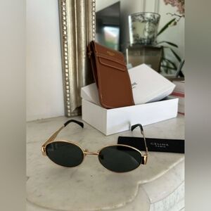Celine Triomphe Gold Metal Sunglasses